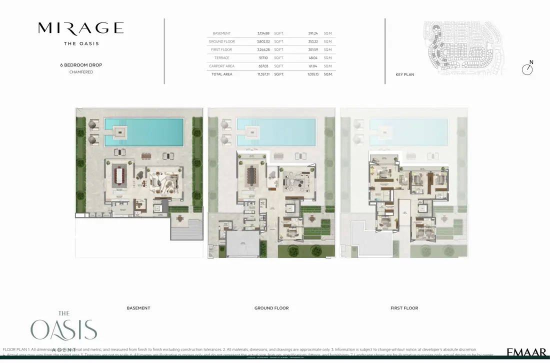 6 bedroom drop chamfered floor plan