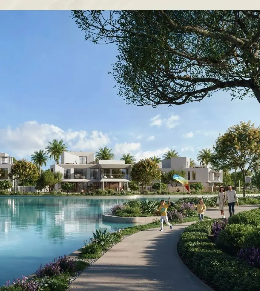 Mareva lagoon and landscaped walking path