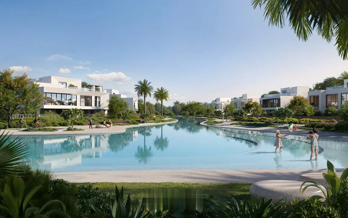 Waterway and landscaped villas at The Oasis by Emaar