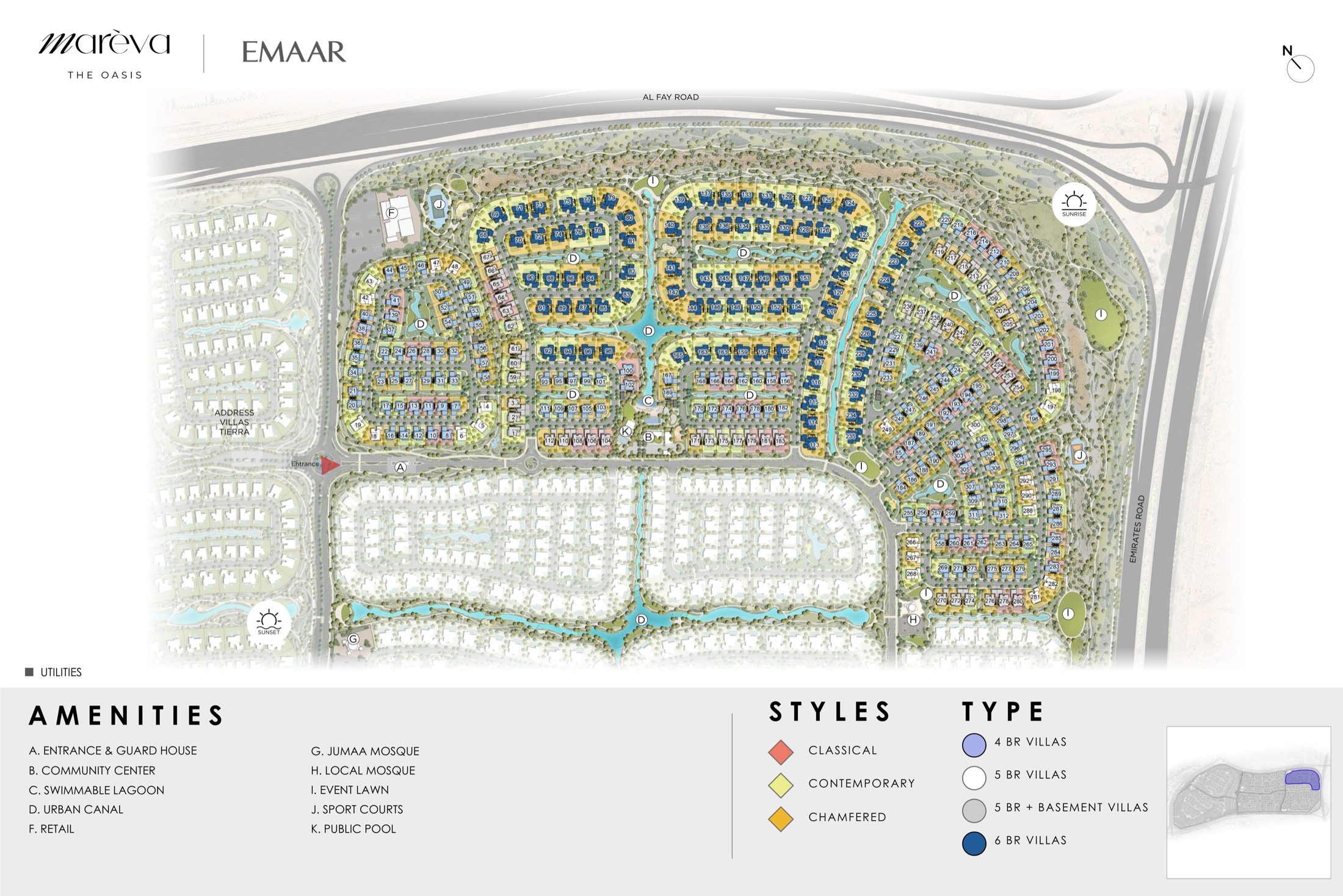 Mareva cluster masterplan at The Oasis by Emaar