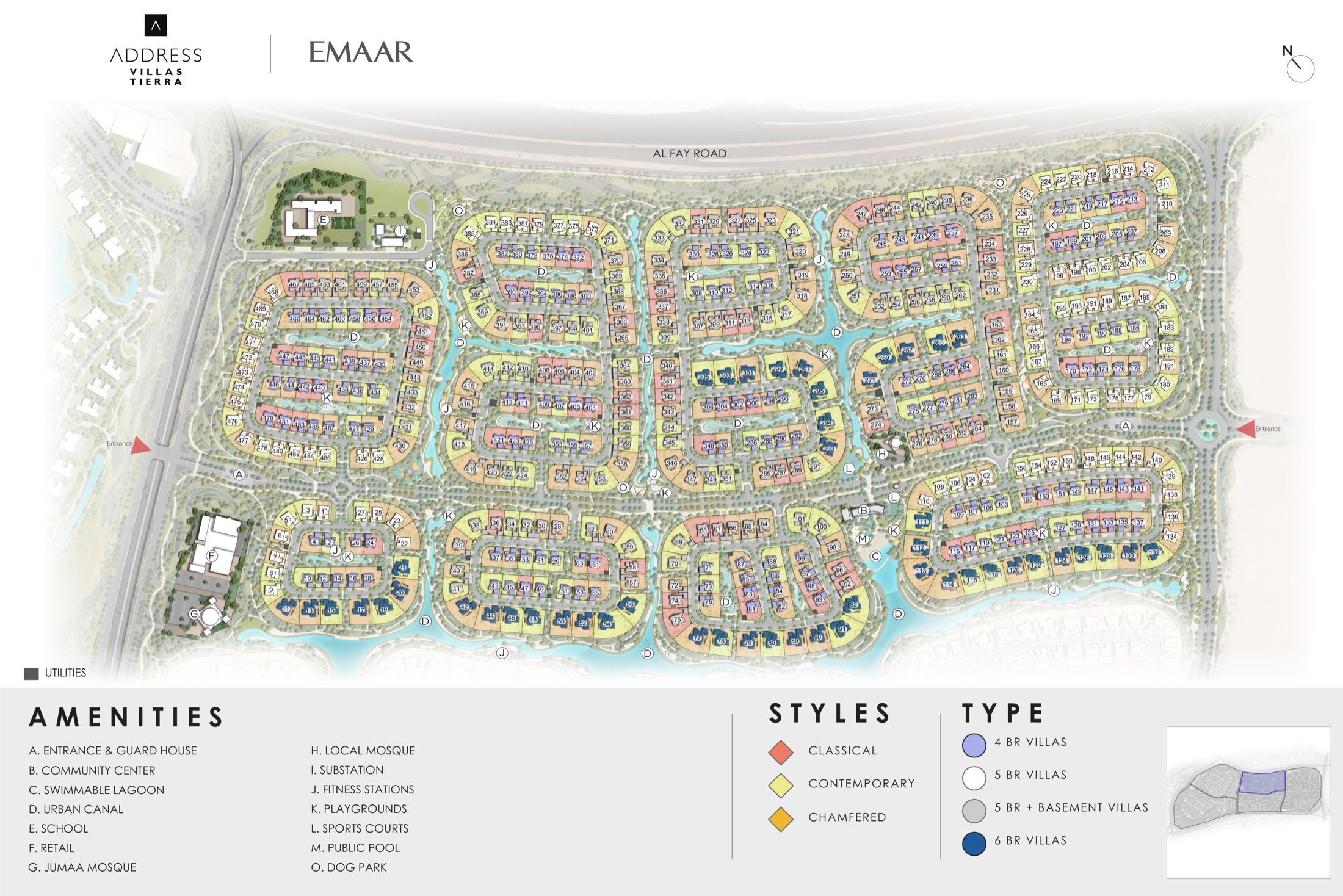 Address Villas Tierra cluster masterplan at The Oasis by Emaar